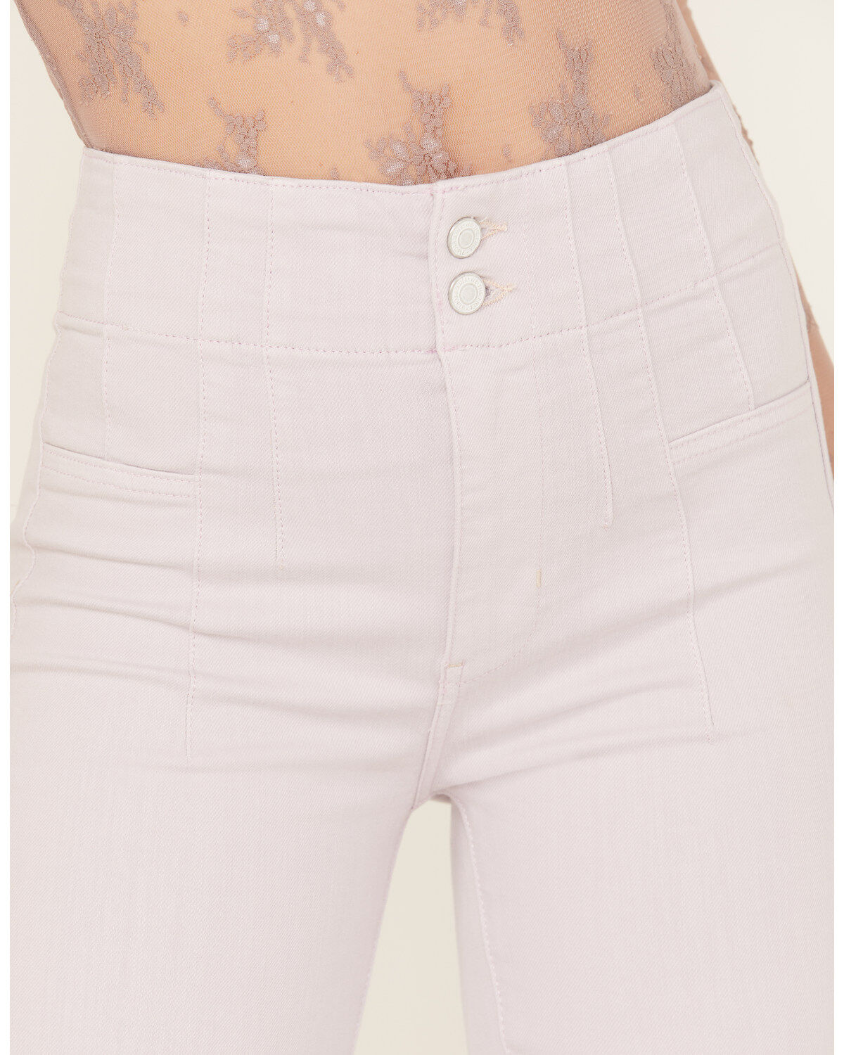 Image #2 - Free People Women's Jayde Denim Flare Jeans, Lavender, hi-res