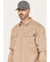 Image #2 - Hawx Men's FR Solid Long Sleeve Button-Down Woven Shirt, Beige/khaki, hi-res