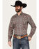 Image #1 - Stetson Men's Paisley Print Long Sleeve Button Down Western Shirt, Grey, hi-res