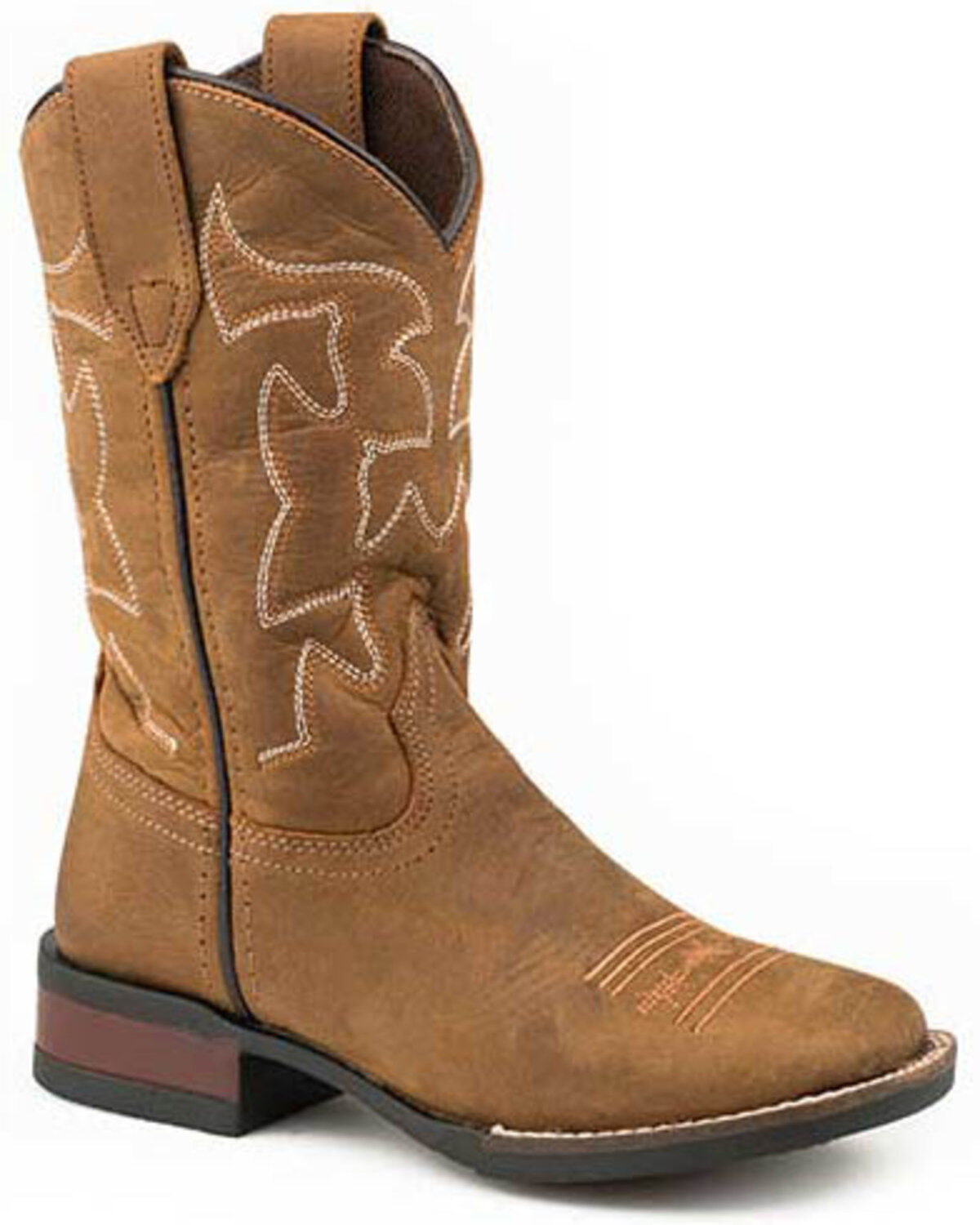 Image #1 - Roper Boys' Crazy Horse Western Boots - Square Toe, Brown, hi-res