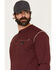 Image #2 - Forge Workwear Men's FR Lightweight Long Sleeve 1/4 Button-Down Henley Work Shirt, Burgundy, hi-res
