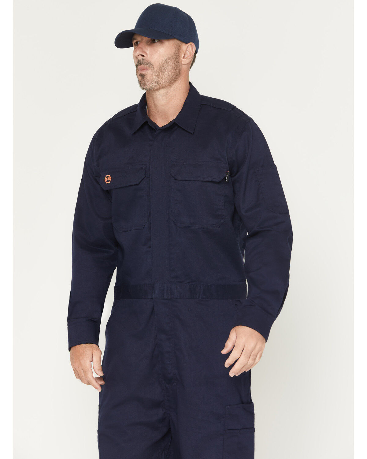 Image #3 - Hawx Men's FR Solid Coveralls, Navy, hi-res