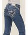 Image #4 - Miss Me Girls' Medium Wash Crisscross Faux Flap Pocket Bootcut Stretch Denim Jeans, Blue, hi-res