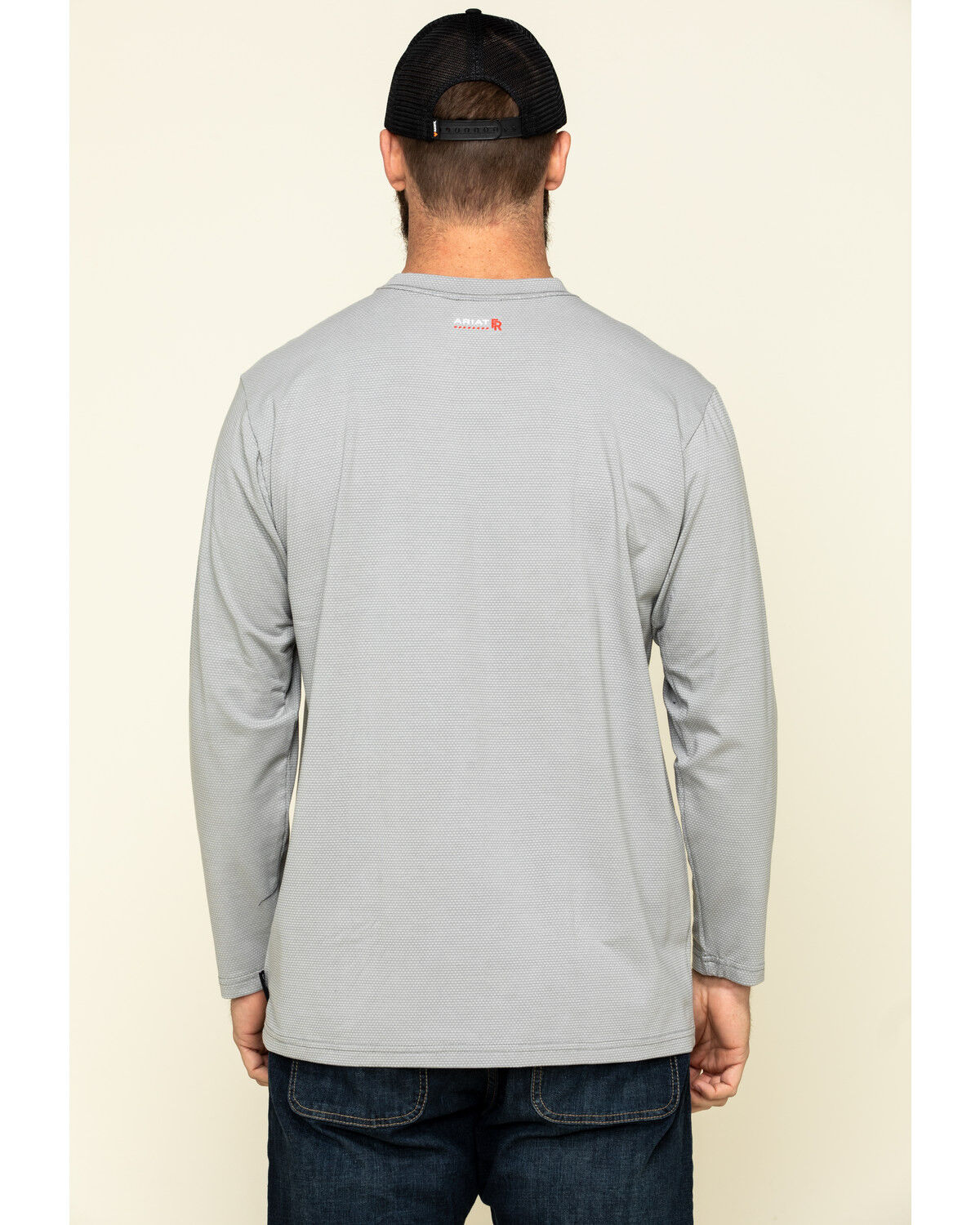 Image #2 - Ariat Men's FR Baselayer Long Sleeve Work T-Shirt, Silver, hi-res