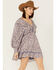 Image #1 - Jen's Pirate Booty Women's Floral Print Long Sleeve Wildflower Lasi Mini Dress, Blue, hi-res