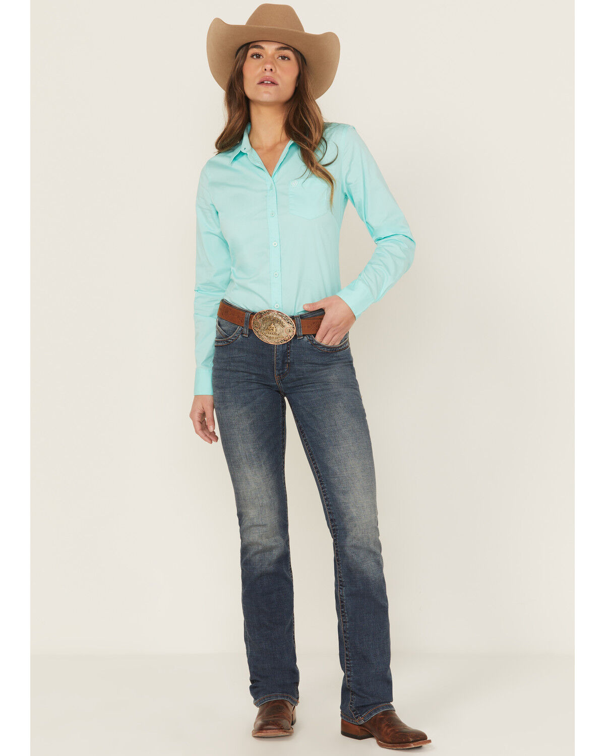 Wrangler Women's Medium Willow Riding Jeans, Blue, hi-res