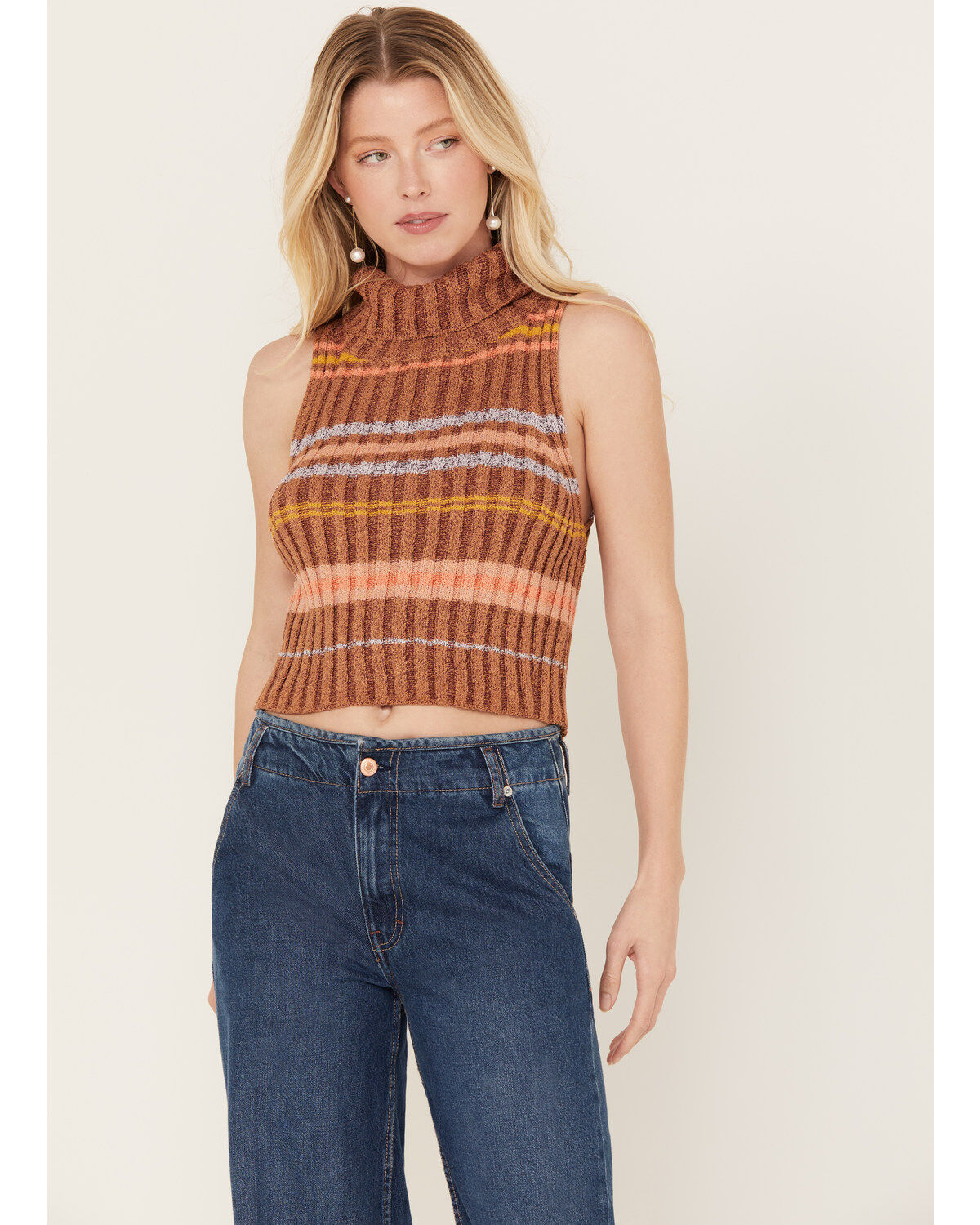 Image #1 - Free People Women's Edith Sweater Vest, Multi, hi-res