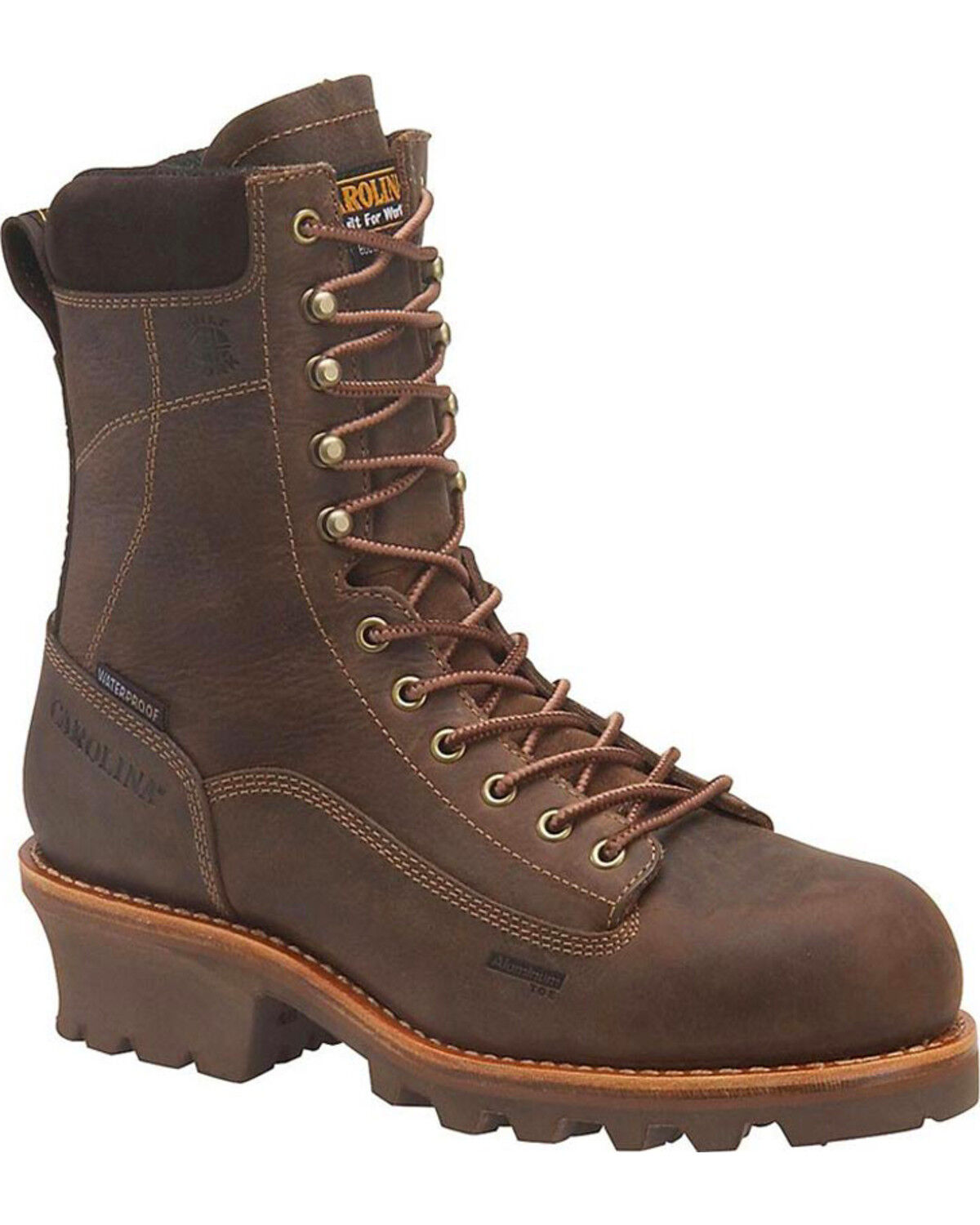 Carolina Men's Dark Brown Birch 8" Logger Boots - Composite Toe, Dark Brown, hi-res