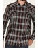 Image #3 - Moonshine Spirit&reg; Men's Lone Horn Plaid Print Long Sleeve Snap Western Shirt, Burgundy, hi-res