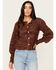 Image #1 - Miss Me Women's Open Weave Cardigan , Brown, hi-res