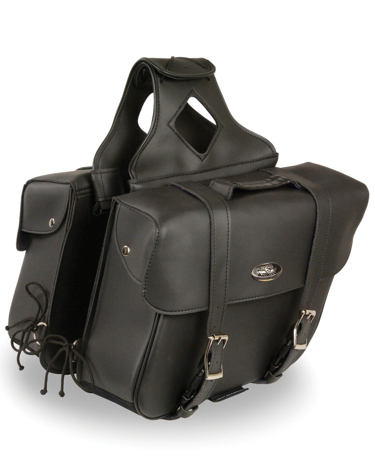 Milwaukee Leather Large Zip-Off Slanted Throw Over Saddle Bag, Black, hi-res
