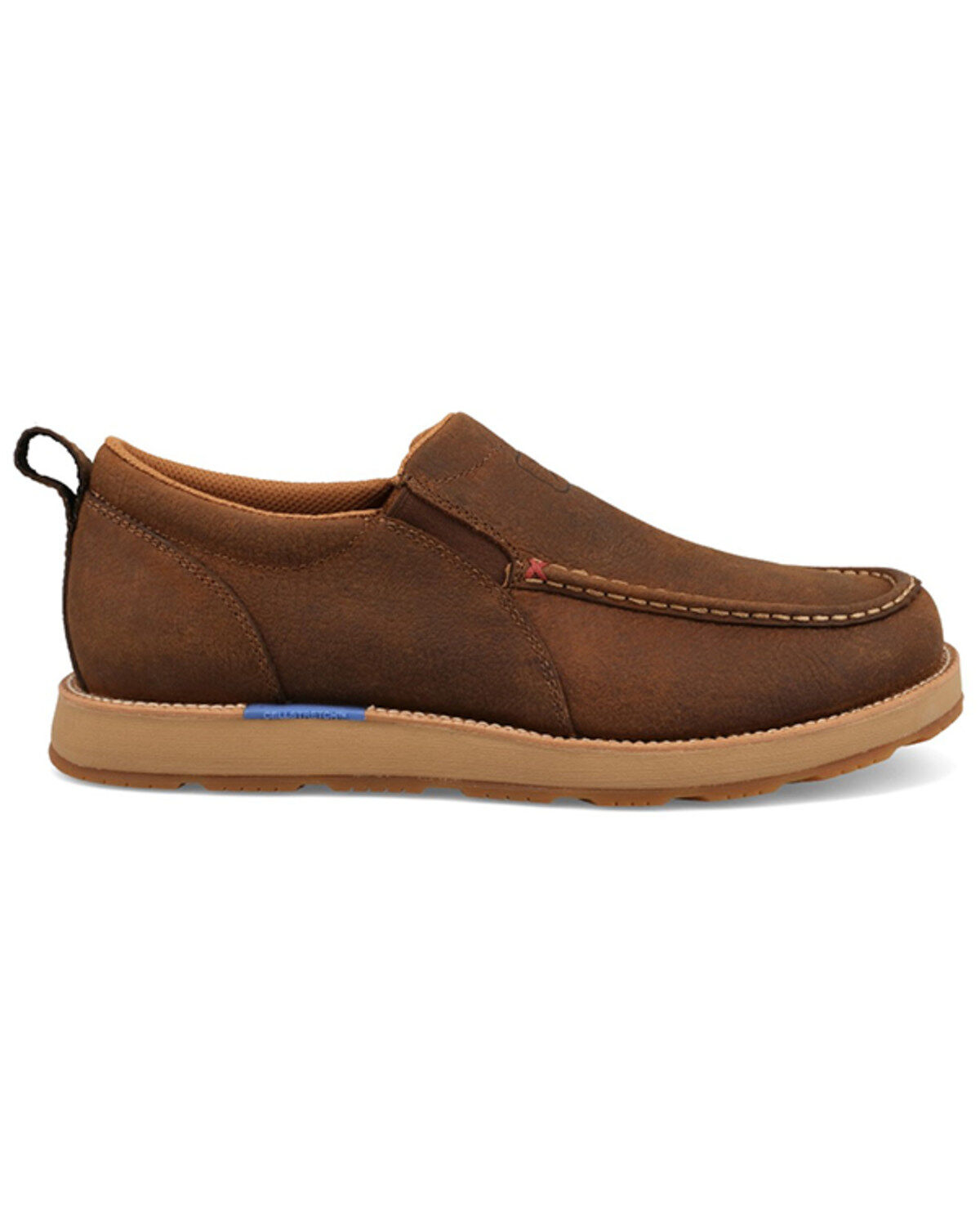 Image #2 - Twisted X Men's CellStretch&reg; Wedge Sole Slip-On Casual Shoes - Moc Toe, Brown, hi-res