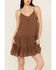 Image #3 - Cleo + Wolf Women's Brandy Sleeveless Button Front Mini Dress, Chocolate Brown, hi-res