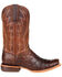 Image #2 - Durango Men's Chestnut Full-Quill Ostrich Western Boots - Square Toe, Chestnut, hi-res