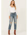 Image #1 - Ariat Women's Medium Wash Ultra High Rise Tomboy Relaxed Straight Jeans, Medium Wash, hi-res