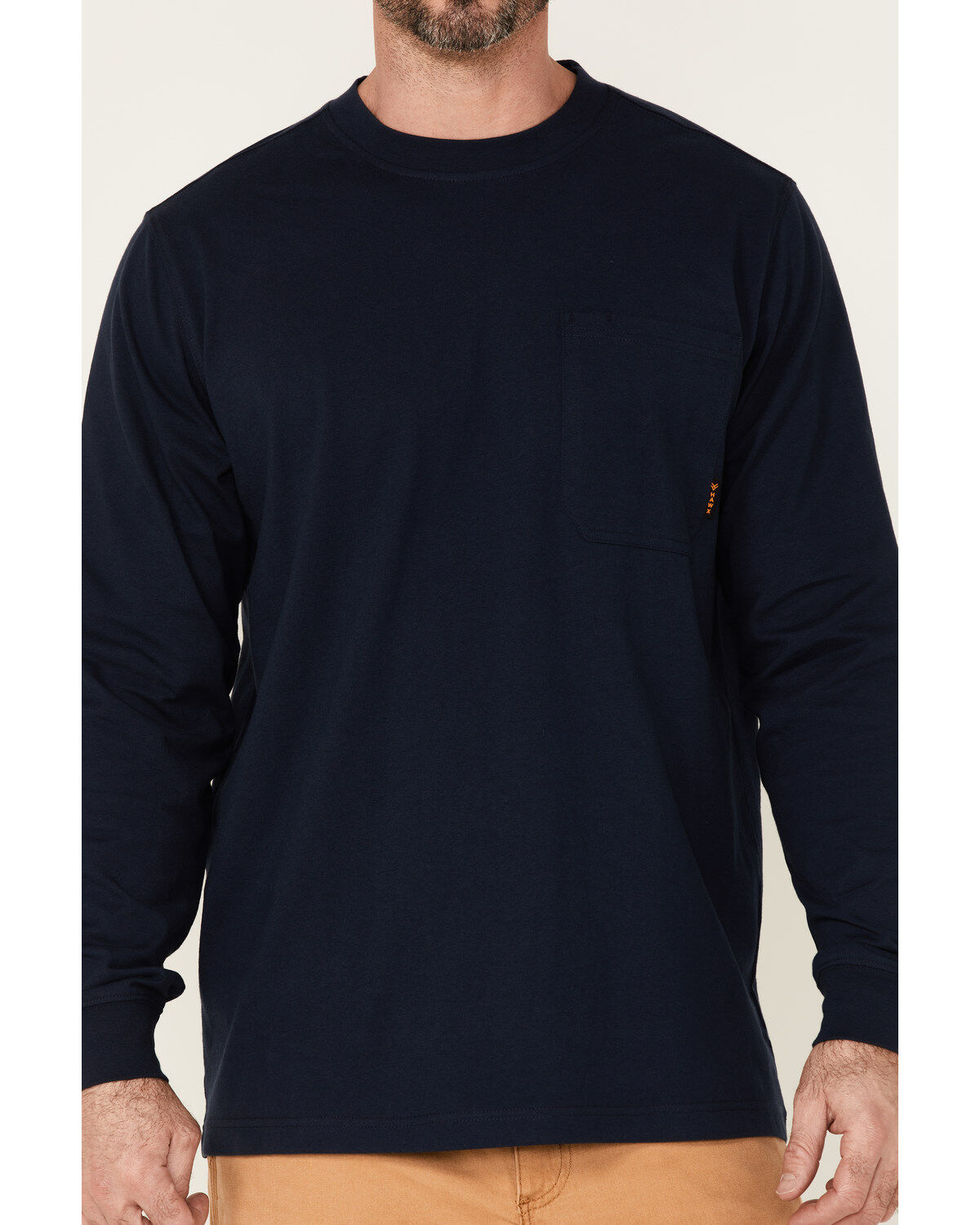 Image #3 - Hawx Men's Solid Navy Forge Long Sleeve Work Pocket T-Shirt - Big, Navy, hi-res