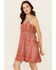 Image #2 - Cleo + Wolf Women's Brina Embroidered Mini Dress, Brick Red, hi-res