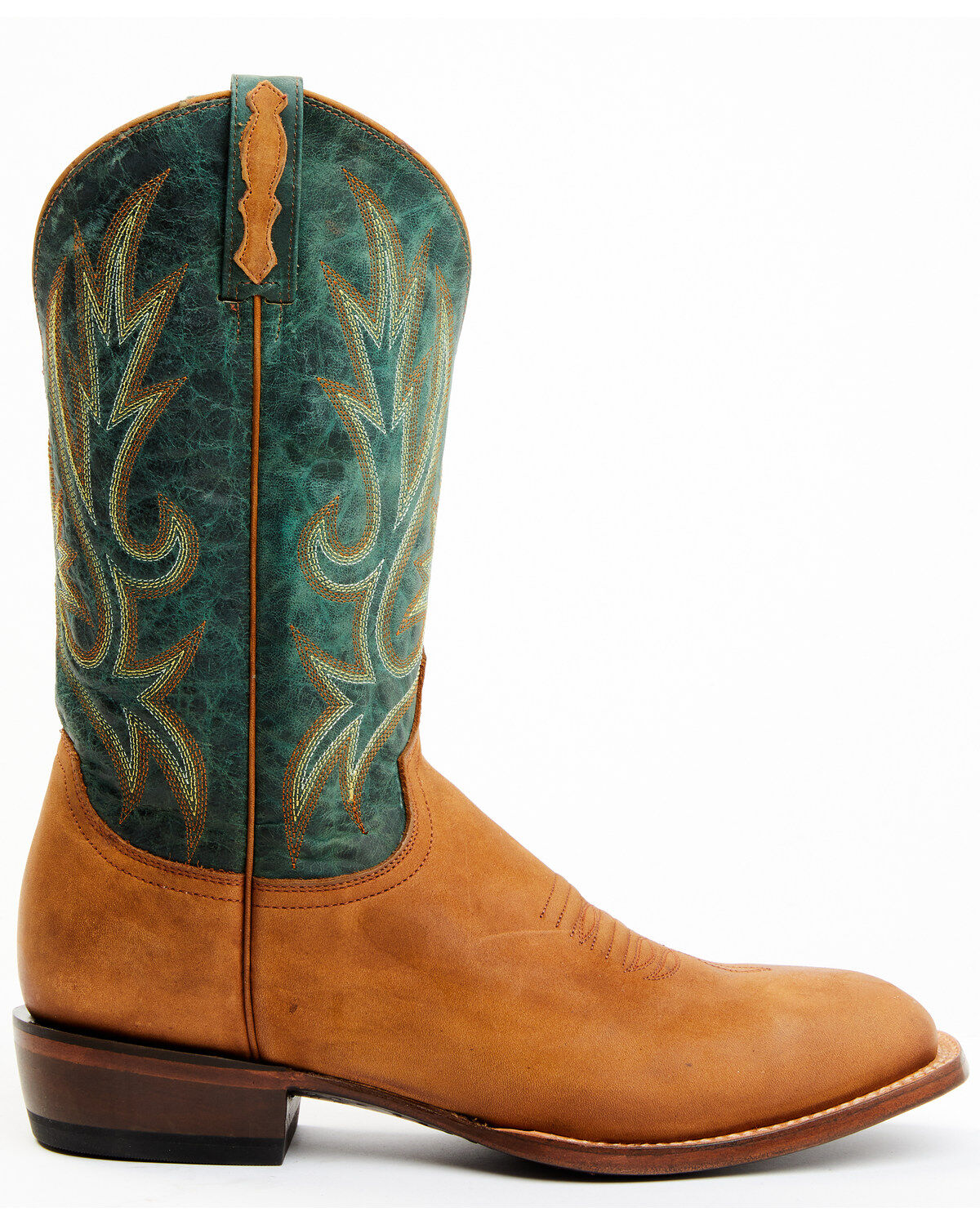Image #2 - Lucchese Men's Gordon Western Boot - Broad Square Toe, Caramel, hi-res