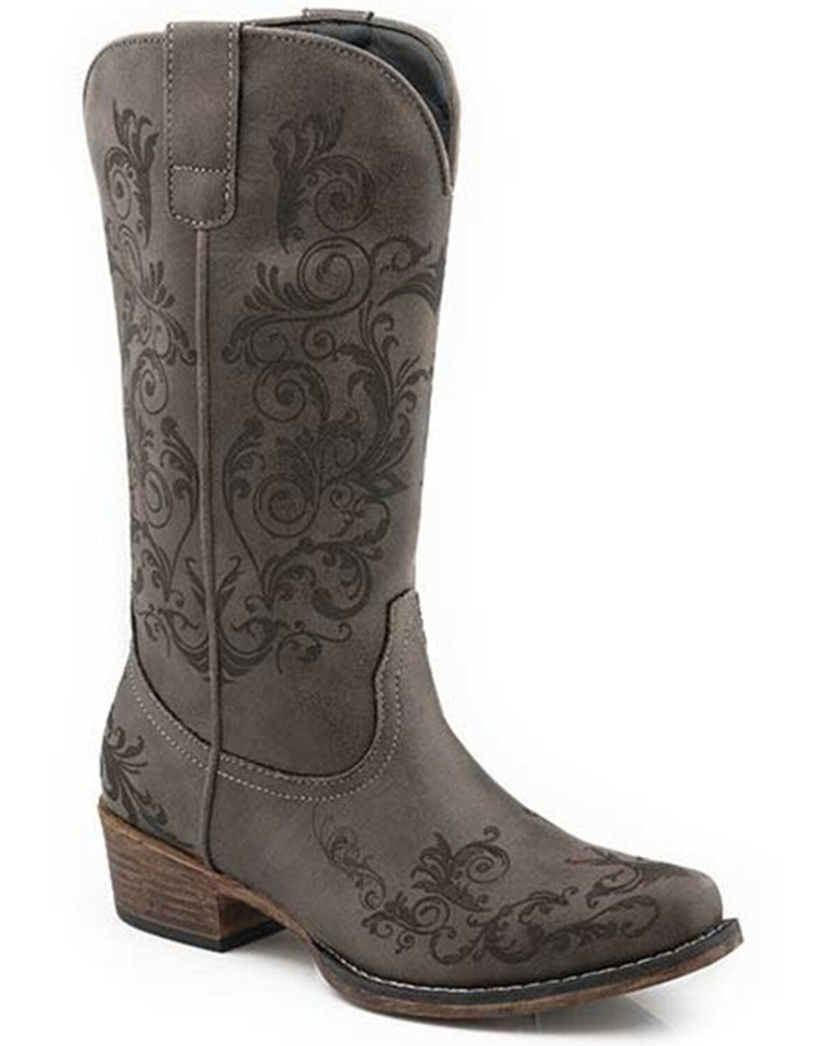 Roper Women's Tall Stuff Western Performance Boots - Snip Toe, Black, hi-res