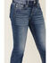 Image #2 - Miss Me Girls' Dark Wash Americana Wing Faux Flap Pocket Bootcut Stretch Denim Jeans , Blue, hi-res