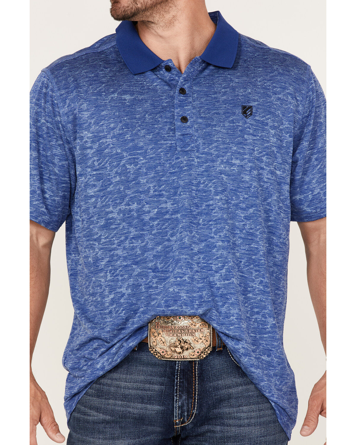 Image #3 - RANK 45&reg; Men's Daylight Solid Short Sleeve Polo Shirt, Blue, hi-res