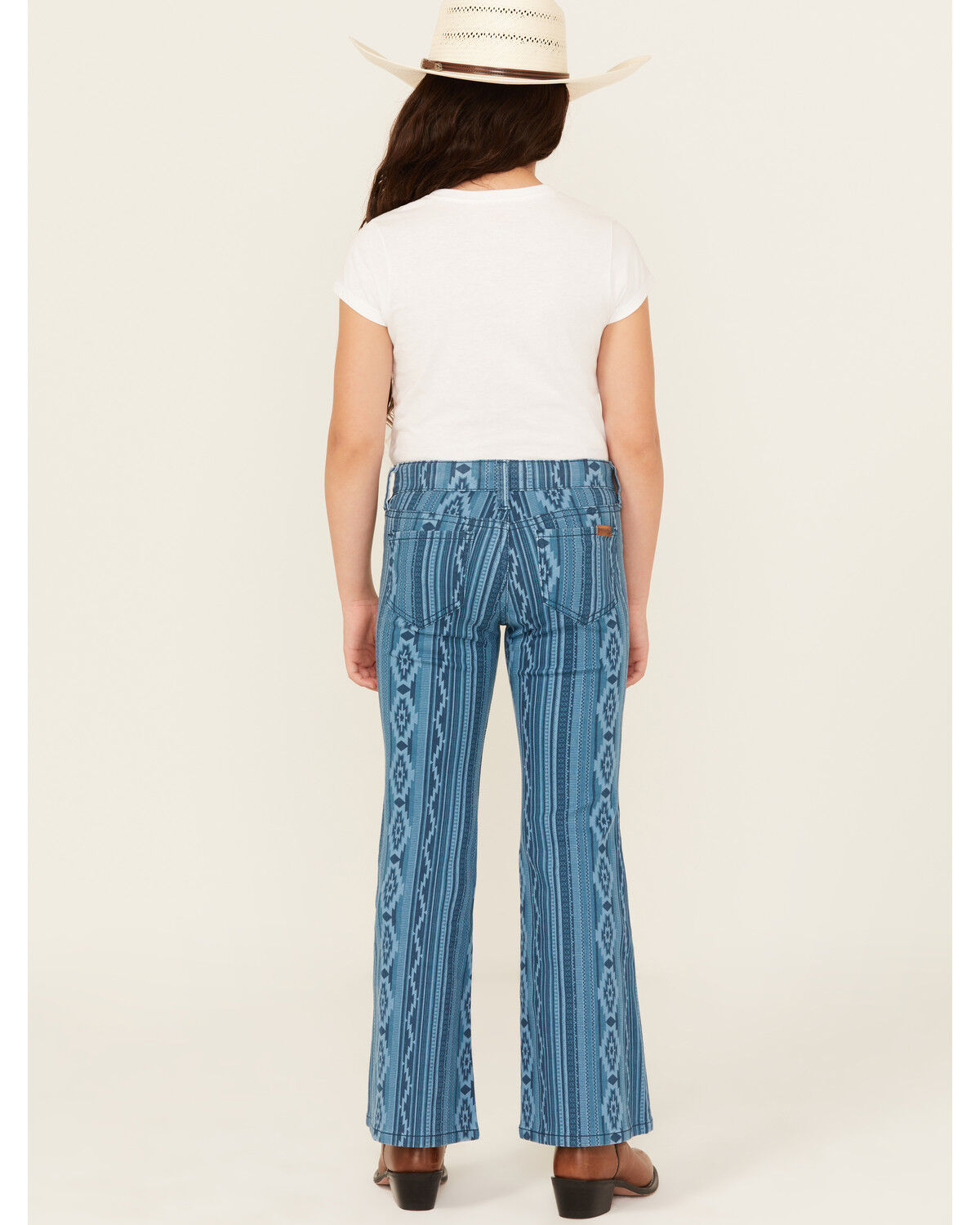 Image #3 - Rock & Roll Denim Girls' Southwestern Striped Flare Stretch Denim Jeans, , hi-res