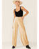 Image #2 - Sadie & Sage Women's Angelic Pleated Velvet Wide Leg Pant, Gold, hi-res