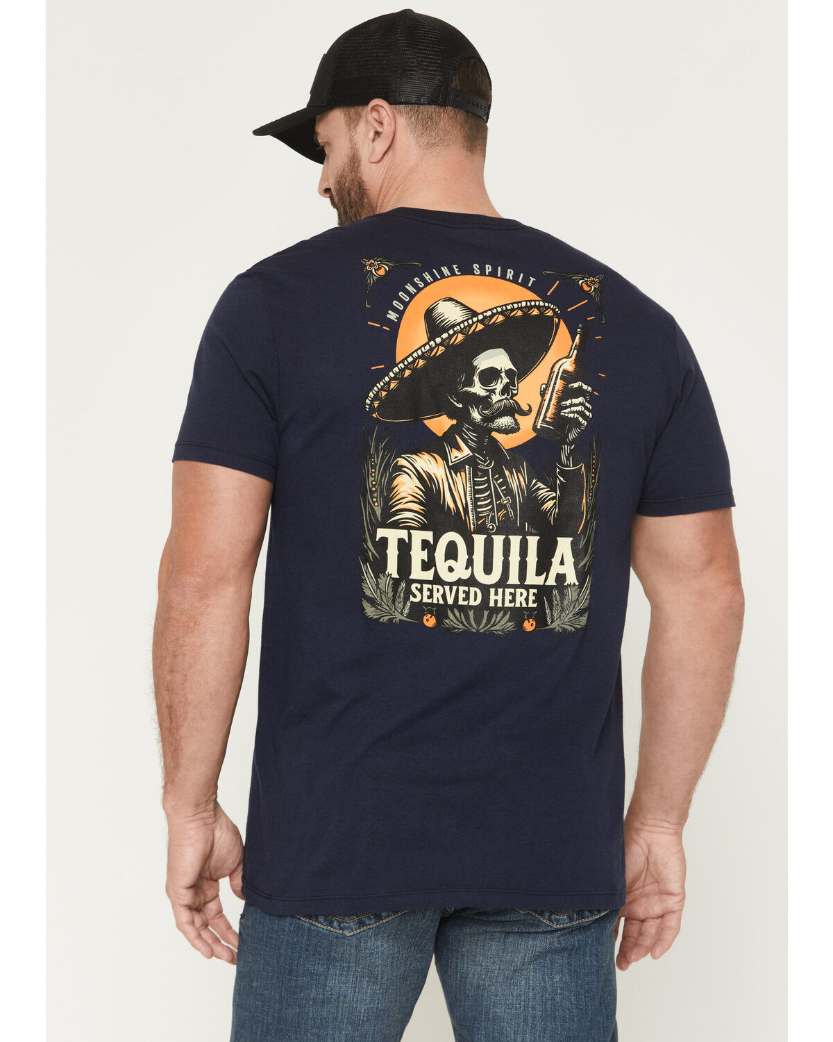 Image #1 - Moonshine Spirit&reg; Men's Tequila Served Here Short Sleeve Graphic T-Shirt, Navy, hi-res