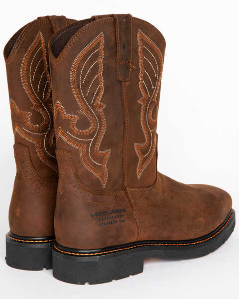 Image #7 - Cody James® Men's Waterproof Composite Toe Pull On Work Boots, Brown, hi-res
