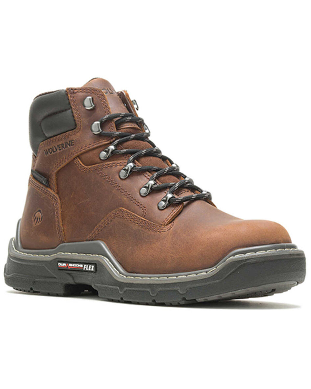 Wolverine Men's Raider Durashock Waterproof 6" Lace-Up Carbonmax Work Boots - Composite Toe, Chocolate, hi-res