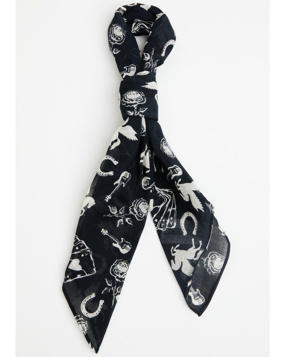 Idyllwind Women's Blanchard Horseshoe Icon Print Bandana, Black, hi-res