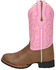 Image #3 - Smoky Mountain Girls' Mustang Western Boots - Round Toe, Brown/pink, hi-res