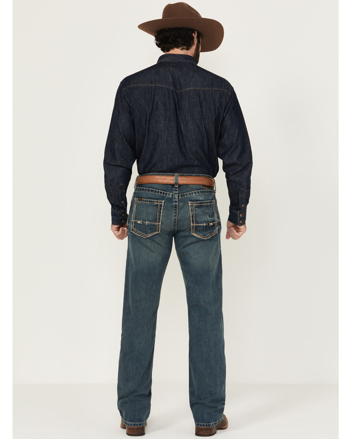 Image #6 - Ariat Men's M5 Gulch Medium Wash Low Rise Straight Denim Jeans, Med Wash, hi-res