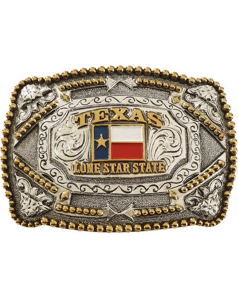 Image #1 - Cody James Red White and Blue Square Texas Belt Buckle, Multi, hi-res