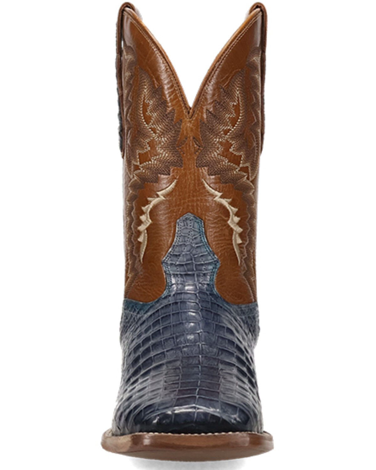 Image #4 - El Dorado Men's Exotic Caiman Belly Western Boots - Broad Square Toe, Blue, hi-res