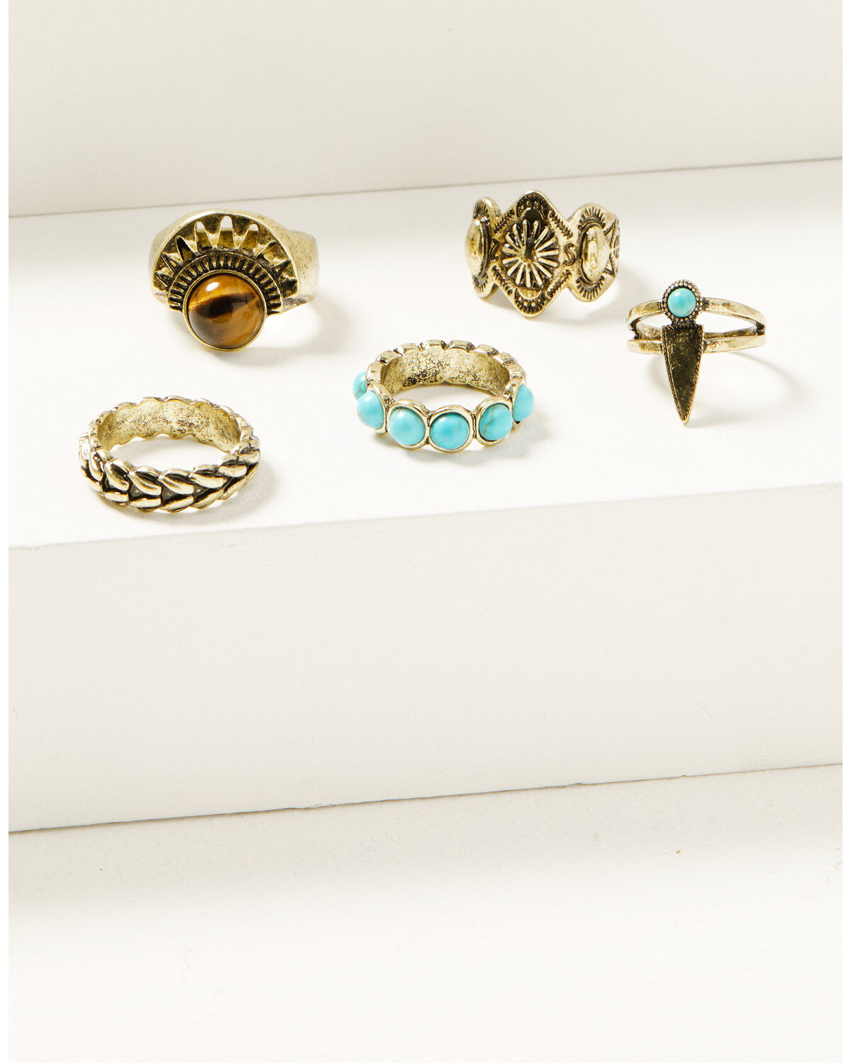 Image #1 - Shyanne Women's Desert Boheme Ring Set - 5 Pieces, Gold, hi-res