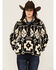Image #2 - Ariat Women's Berber Southwestern Print Sherpa Pullover, Black, hi-res