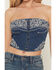 Image #3 - Blue B Women's Boot Barn Exclusive Sleeveless Denim Western Embroidered Bustier Top, Dark Wash, hi-res