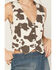 Image #3 - Stoosh Women's Cow Print Button-Down Denim Vest, Black/white, hi-res
