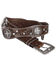 Image #1 - Ariat Scalloped Hand Tooled & Embellished Western Belt, Brown, hi-res