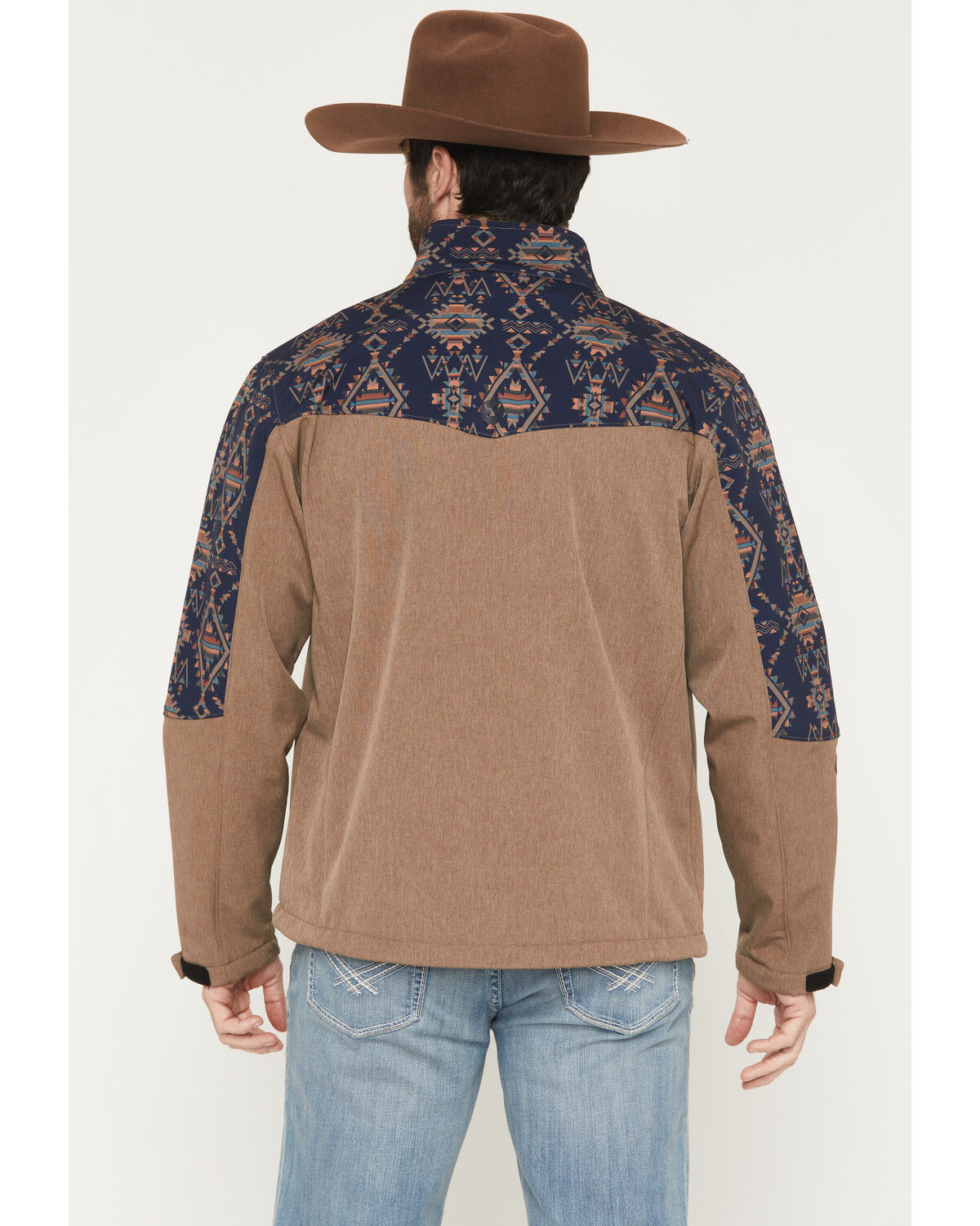 Image #4 - Hooey Men's Jackson Hole Southwestern Colorblock Softshell Jacket, Brown, hi-res