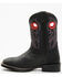 Image #3 - Justin Boys' Bowline Western Boots - Broad Square Toe, Black, hi-res