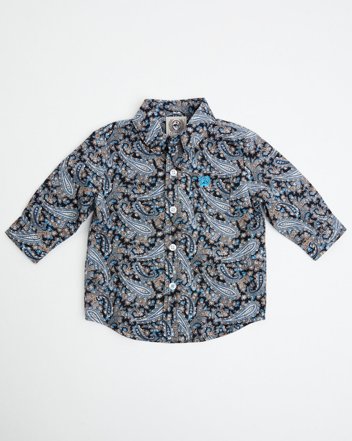 Image #1 - Cinch Infant Boys' Paisley Print Long Sleeve Button-Down Western Shirt, Multi, hi-res
