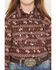 Image #3 - Panhandle Girls' Horse Print Long Sleeve Snap Western Shirt, Brown, hi-res
