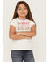 Image #1 - Shyanne Girls' Rodeo Short Sleeve Graphic Ringer Tee, Ivory, hi-res