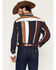 Image #4 - Wrangler Men's Vintage Brushpopper Striped Print Long Sleeve Snap Western Shirt, Navy, hi-res
