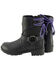 Image #3 - Milwaukee Leather Women's Harness Zip-Up Motorcycle Boots - Round Toe, Black, hi-res