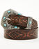 Image #1 - Shyanne Women's Stone Buckle Southwestern Print Embossed Belt , Dark Brown, hi-res