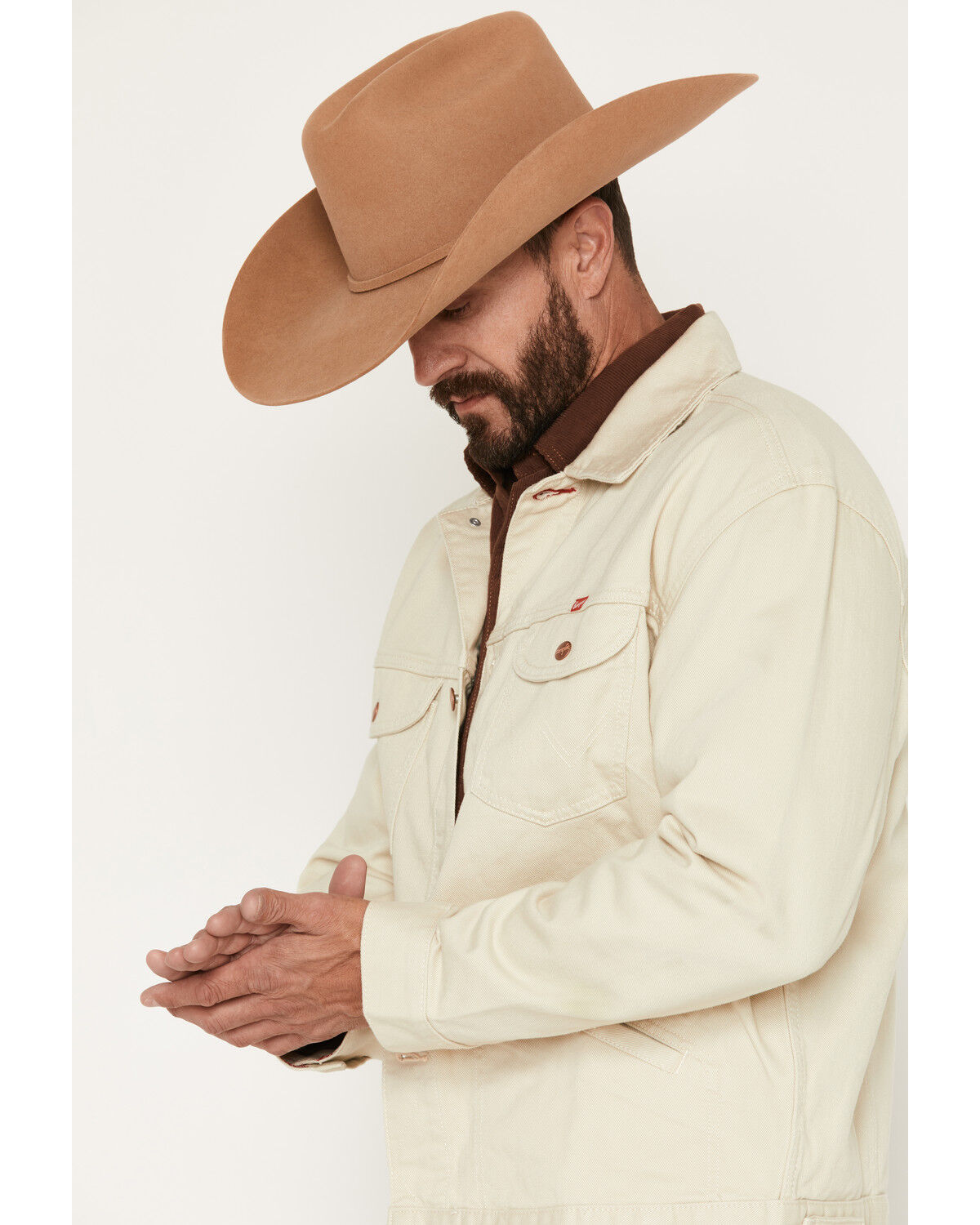 Image #2 - Wrangler X Coors Men's Logo Embroidered Button-Down Jacket, Cream, hi-res
