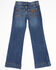 Image #3 - Wrangler Girls' Dark Wash Darci Trousers , Blue, hi-res